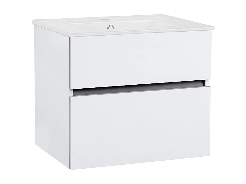 Wisla  | Meuble de salle de bain avec 1 rabat 1 tiroir aspect bois blanc