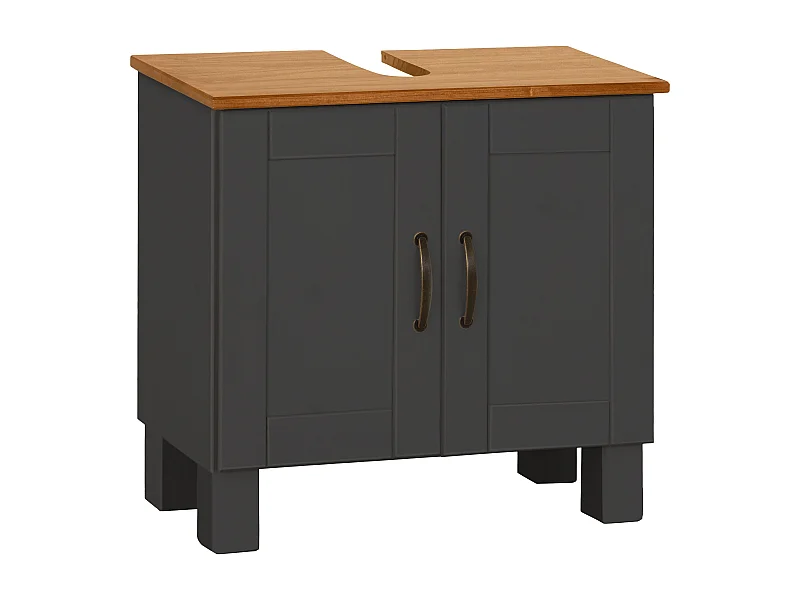 Alby | Meuble évier avec 2 portes en aspect bois anthracite