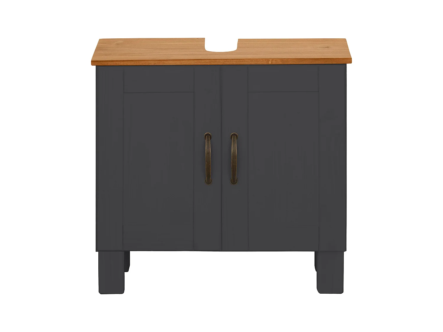 Alby | Meuble évier avec 2 portes en aspect bois anthracite