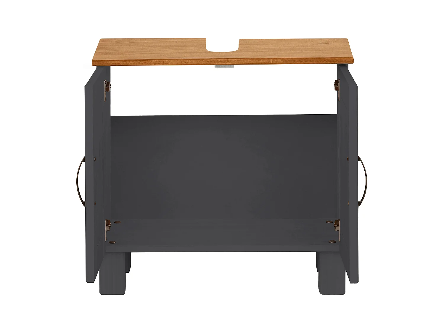 Alby | Meuble évier avec 2 portes en aspect bois anthracite