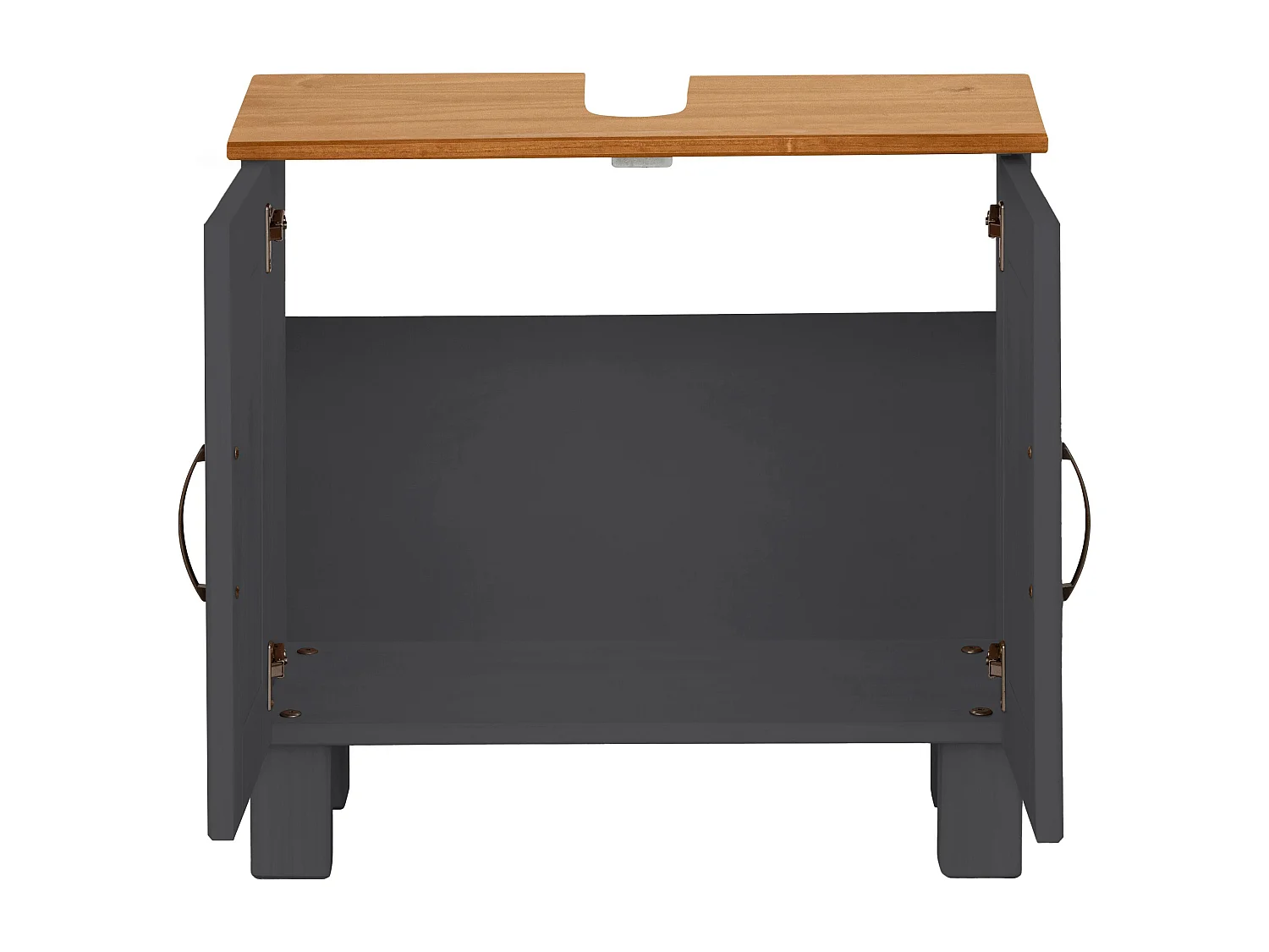 Alby | Meuble évier avec 2 portes en aspect bois anthracite