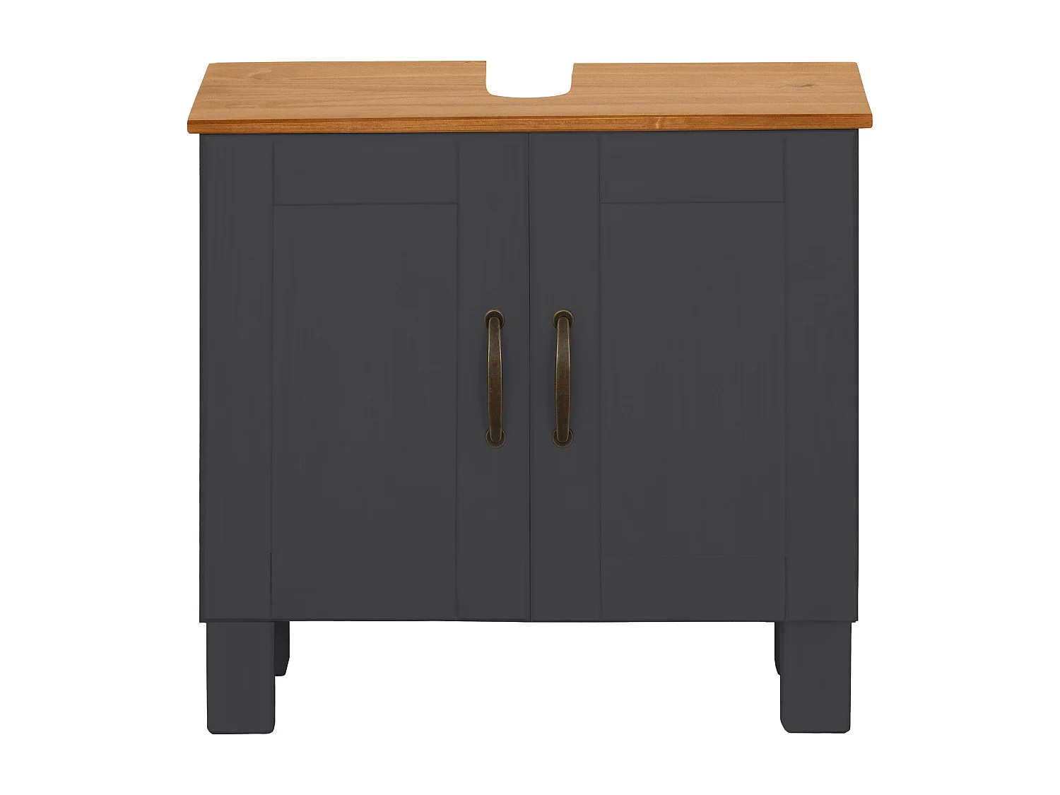 Alby | Meuble évier avec 2 portes en aspect bois anthracite