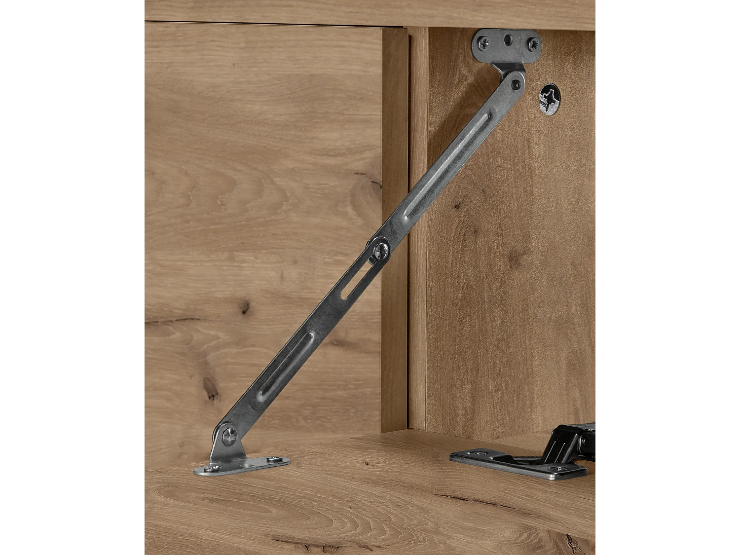 Wisla  | Meuble évier avec 1 porte et 1 tiroir 1 abattant aspect chêne