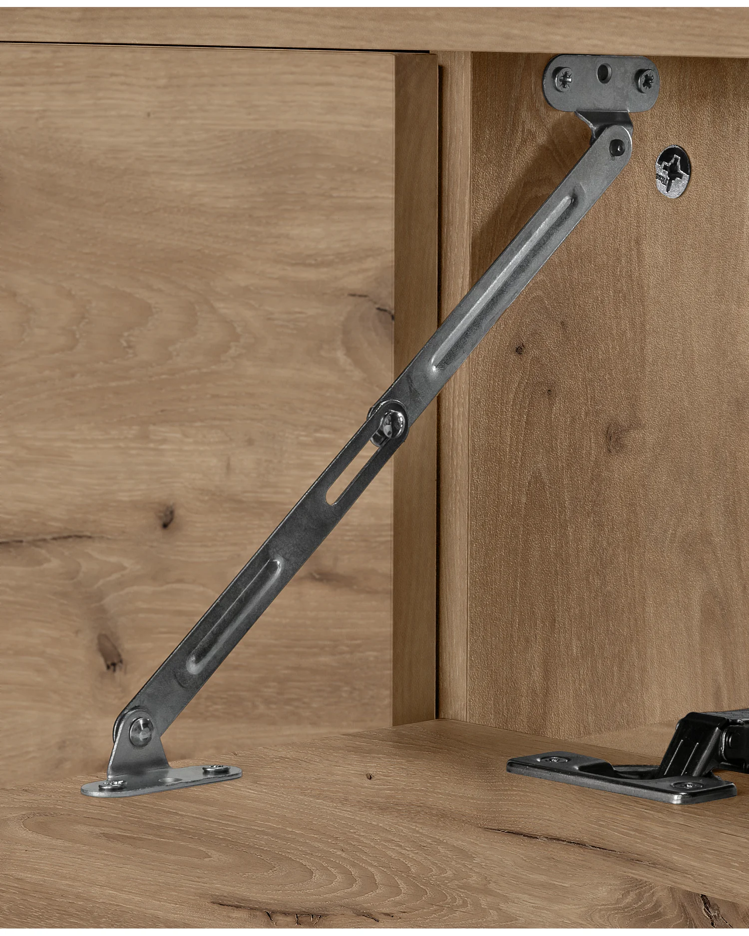 Wisla  | Meuble évier avec 1 porte et 1 tiroir 1 abattant aspect chêne