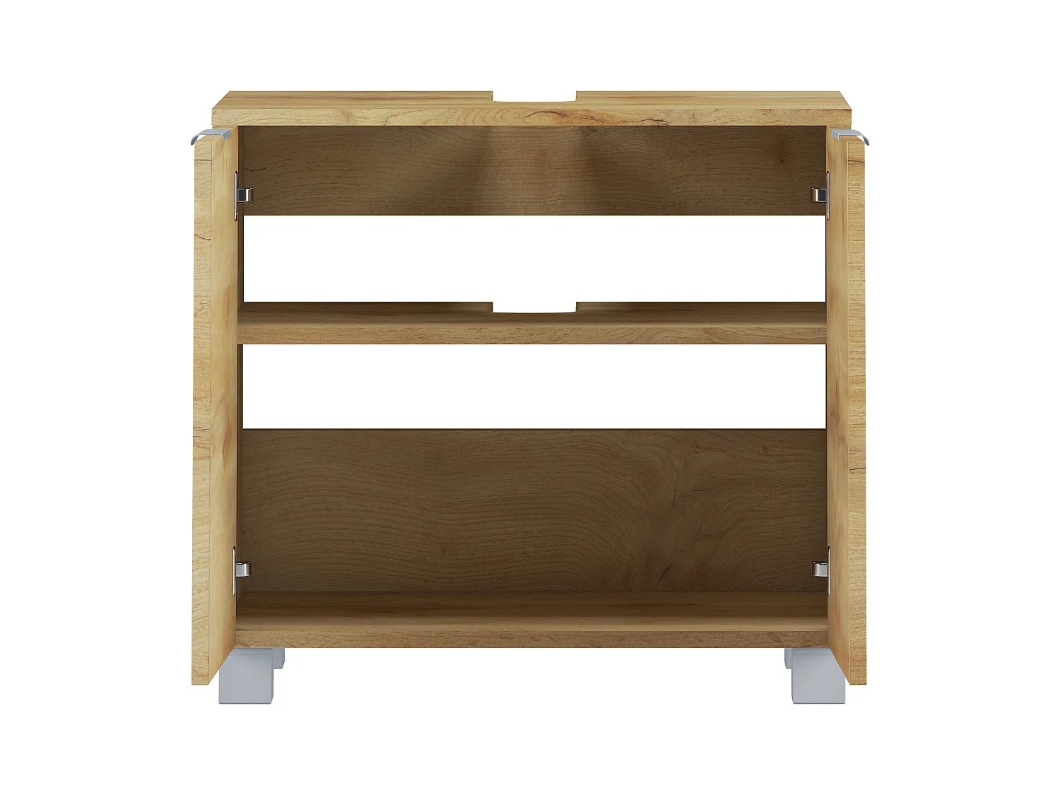 Atlas | Armoire évier avec 2 portes en aspect chêne