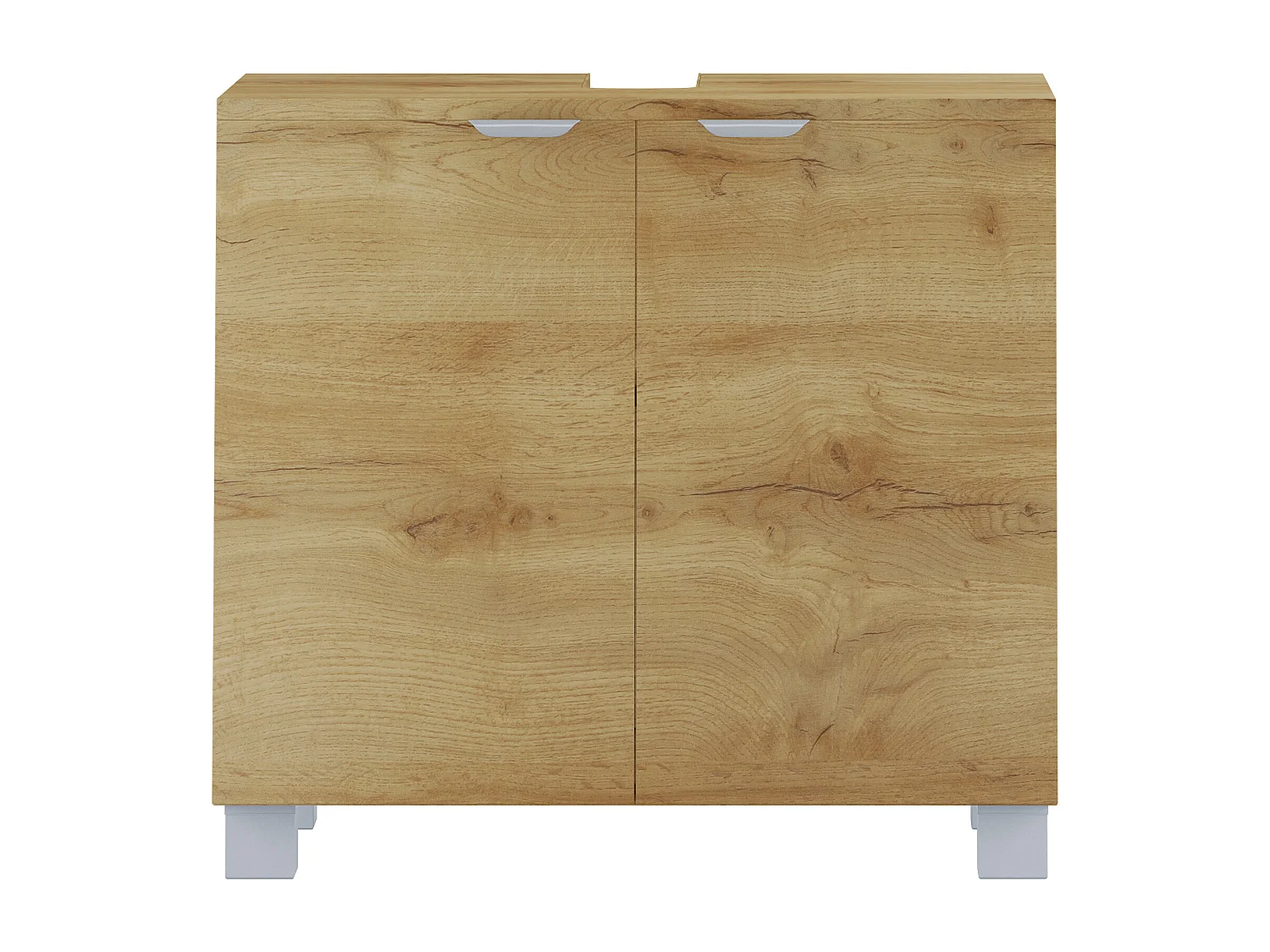 Atlas | Armoire évier avec 2 portes en aspect chêne