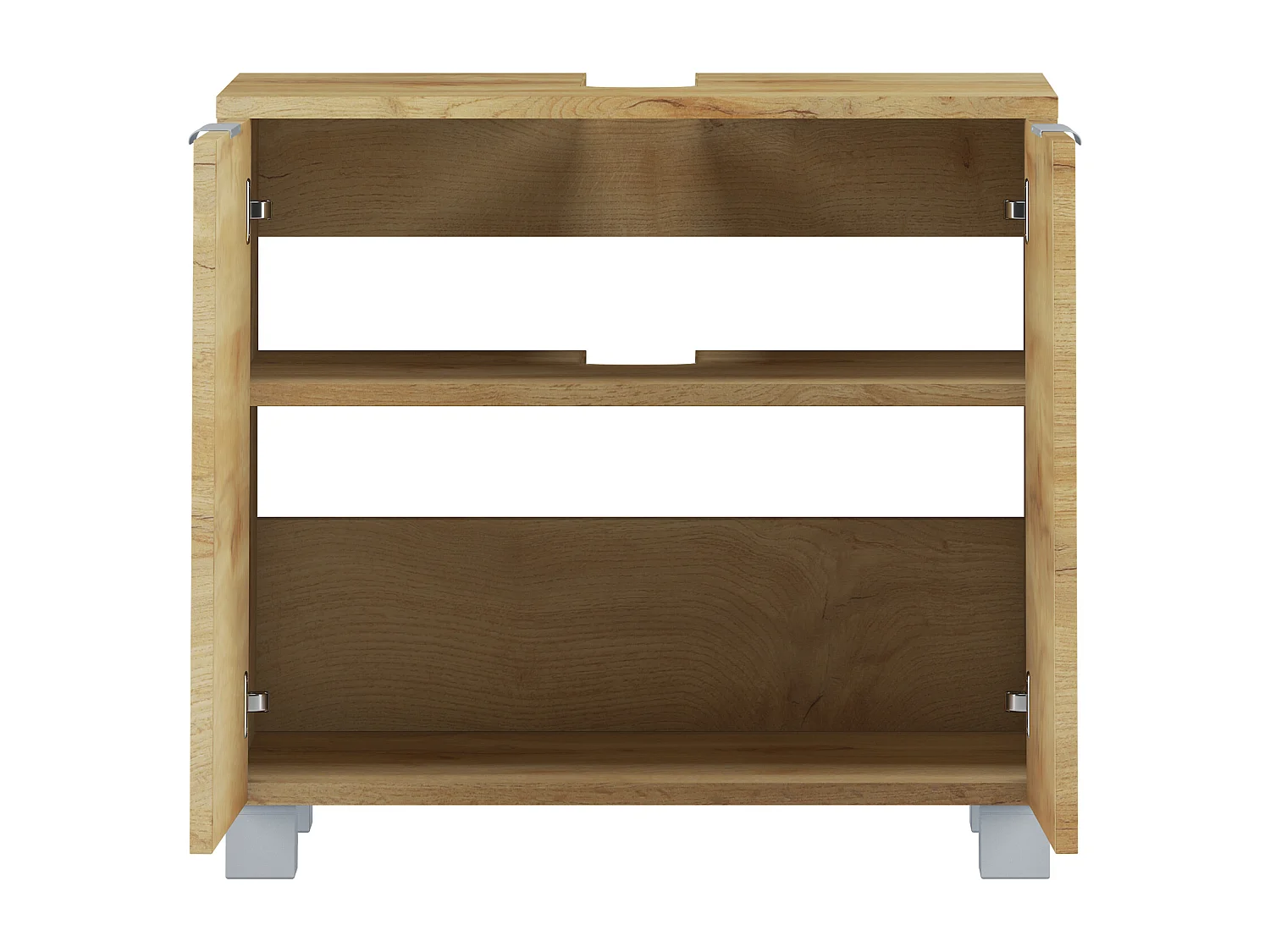 Atlas | Armoire évier avec 2 portes en aspect chêne