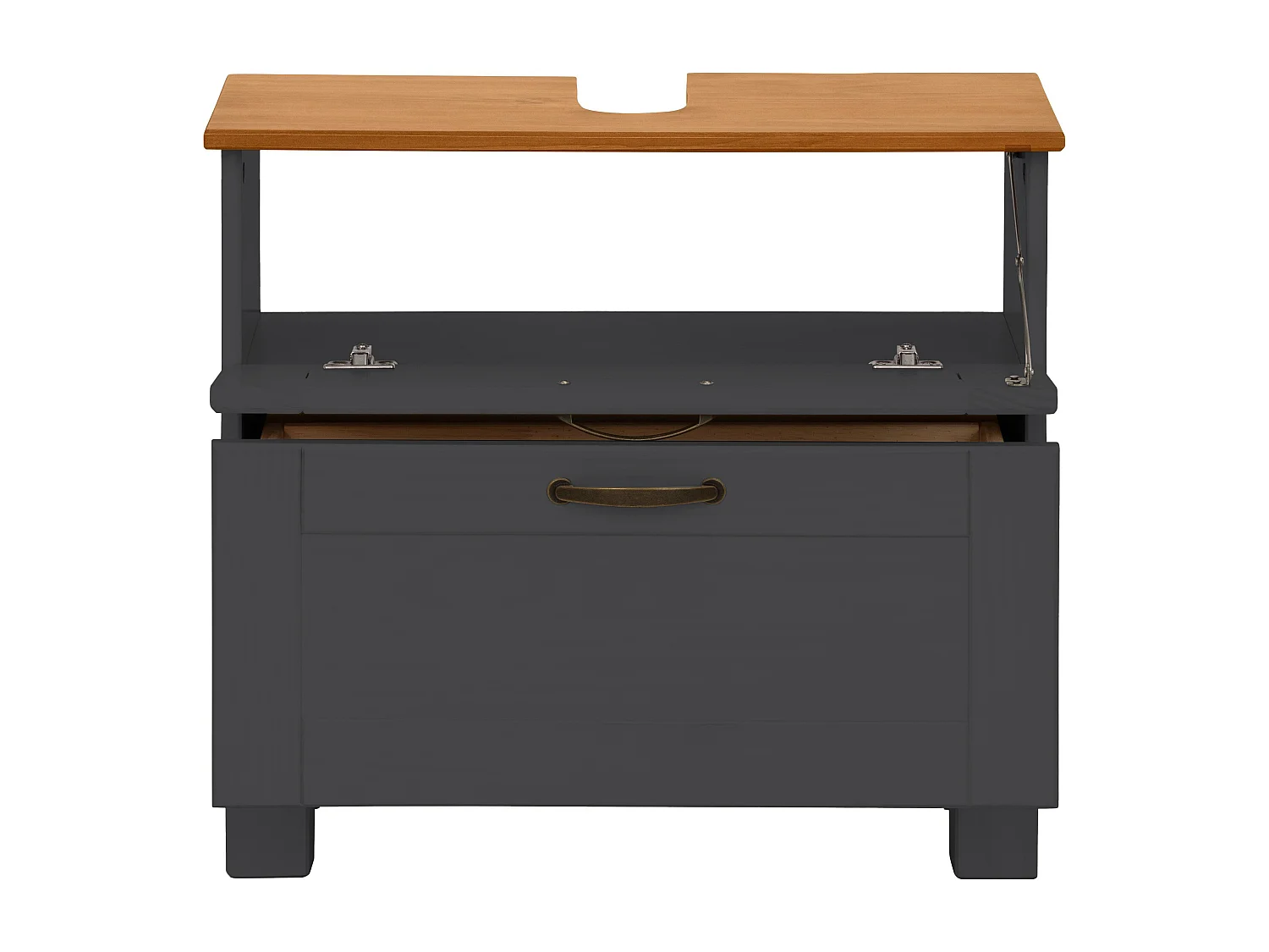 Alby | Mueble fregadero con 1 solapa 1 cajón en madera antracita