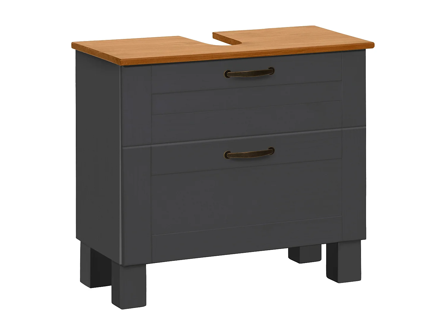 Alby | Mueble fregadero con 1 solapa 1 cajón en madera antracita