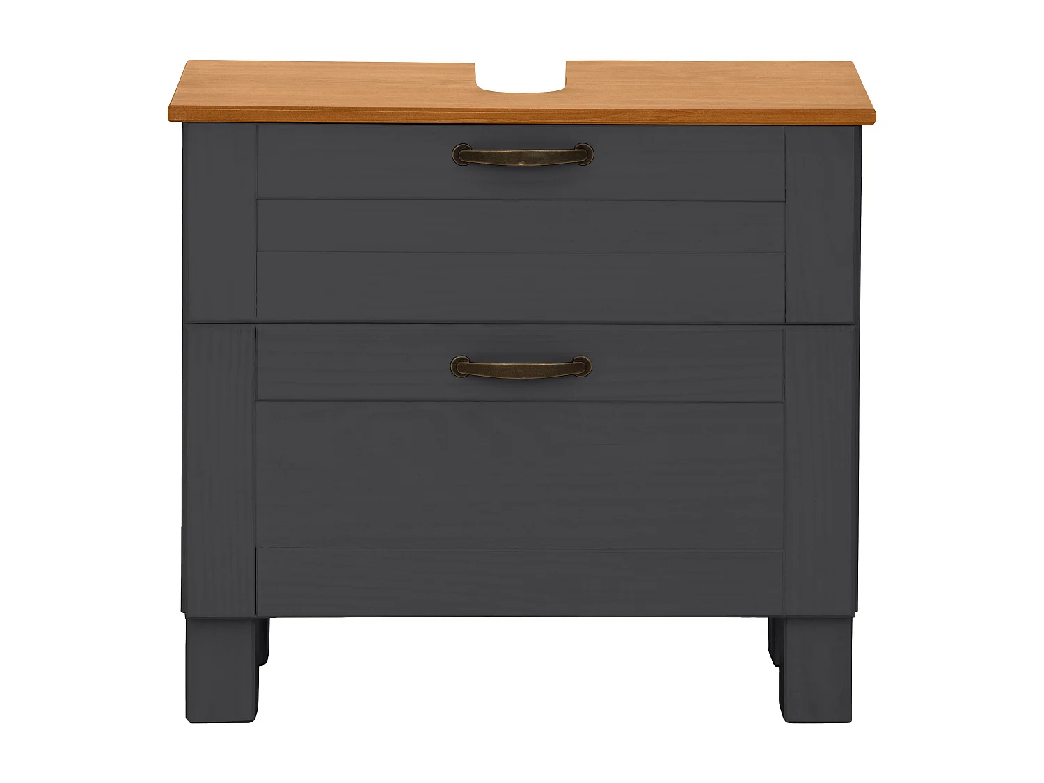 Alby | Mueble fregadero con 1 solapa 1 cajón en madera antracita