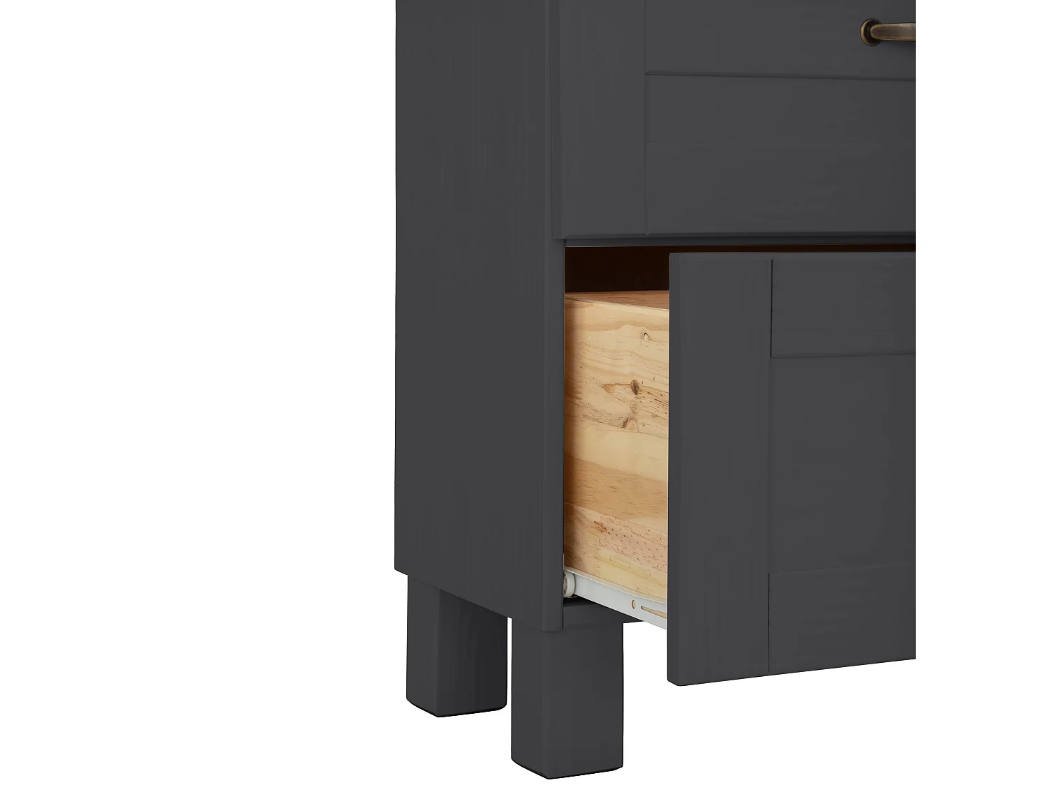 Alby | Mueble fregadero con 1 solapa 1 cajón en madera antracita