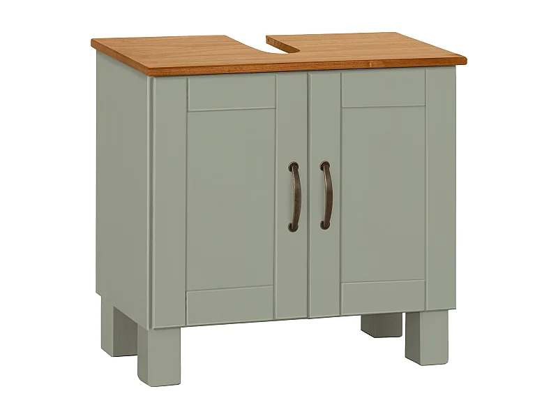 Alby | Meuble évier avec 2 portes en bois aspect vert