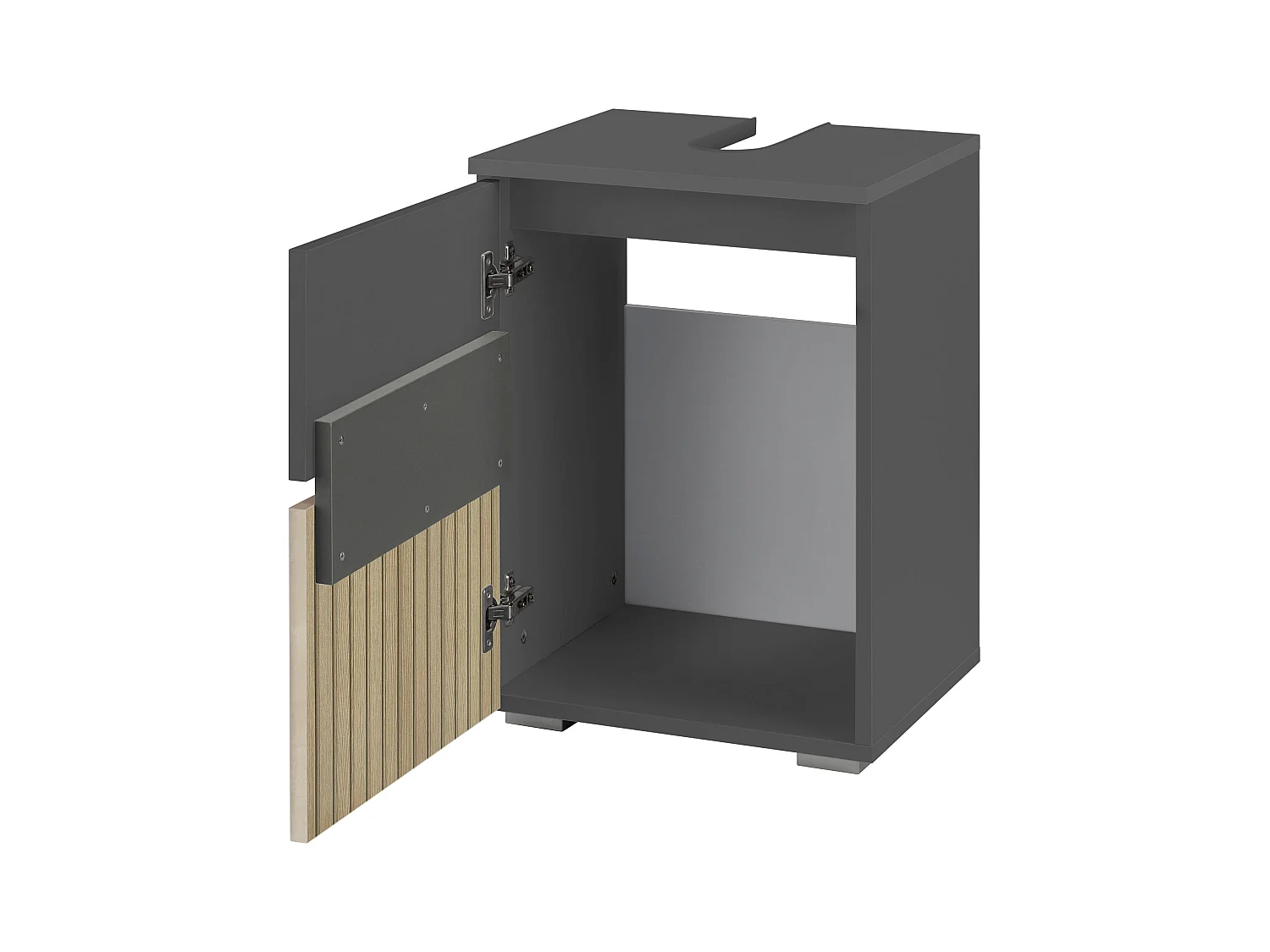 Wisla  | Meuble évier avec 1 porte en aspect bois anthracite