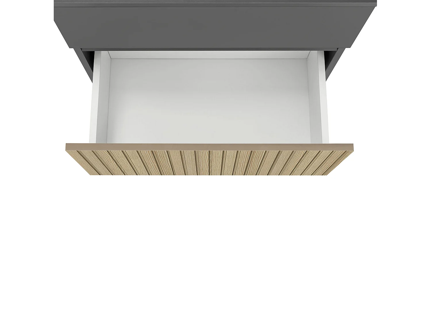 Wisla  | Meuble évier avec 1 rabat 1 tiroir aspect bois anthracite