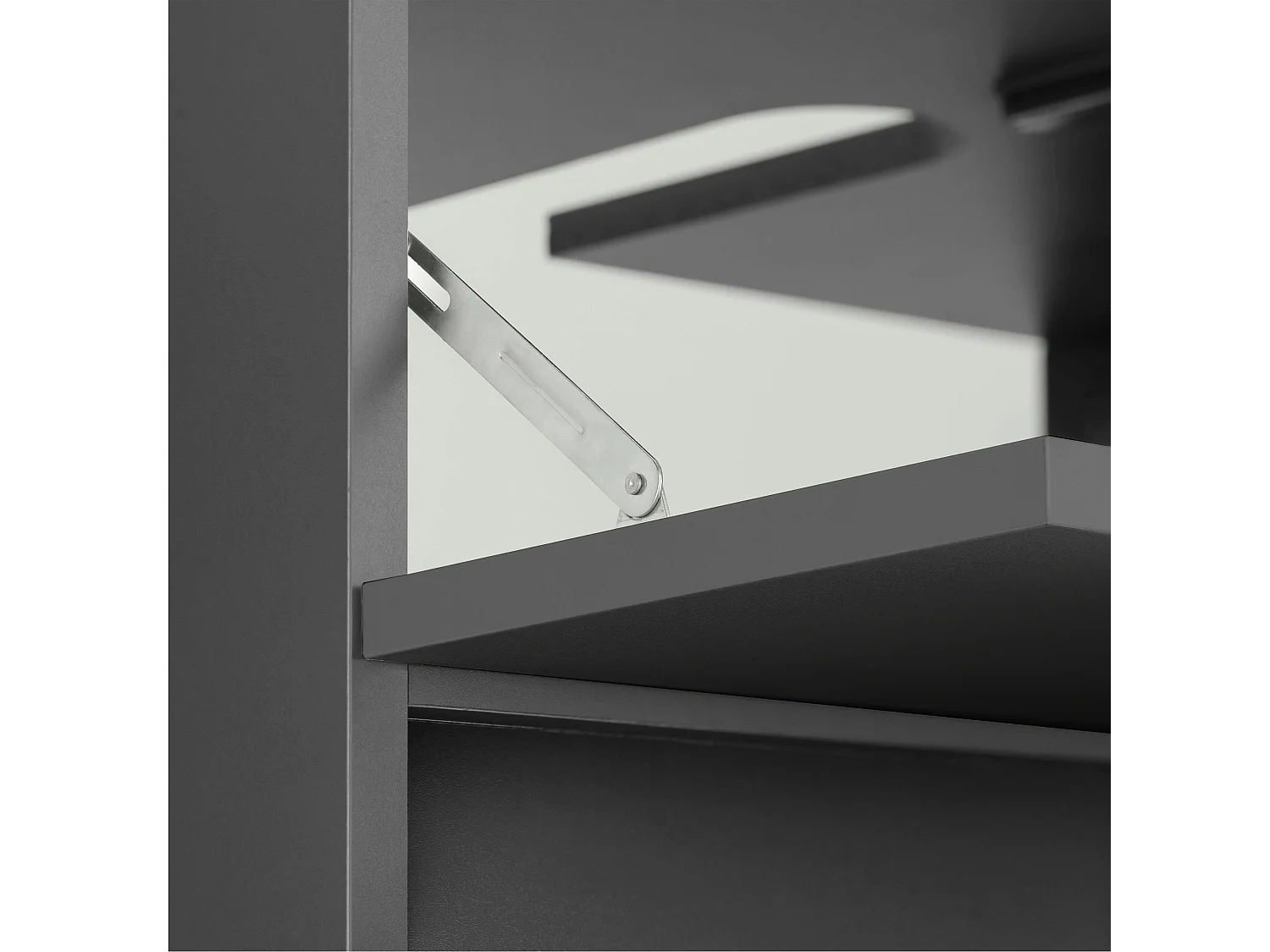 Wisla  | Meuble évier avec 1 rabat 1 tiroir aspect bois anthracite