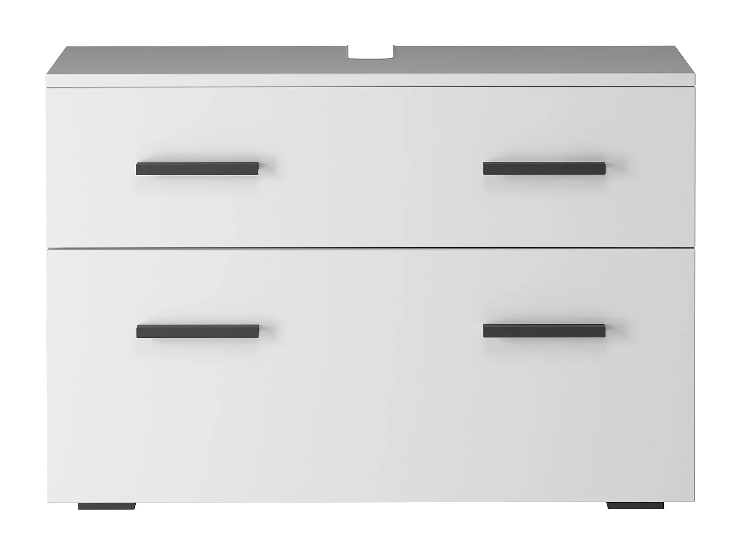 Malika | Meuble évier avec 1 porte à rabat 1 tiroir en blanc anthracite