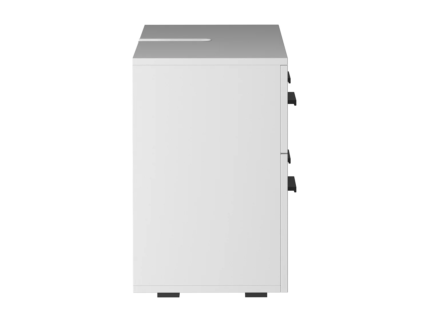 Malika | Meuble évier avec 1 porte à rabat 1 tiroir en blanc anthracite