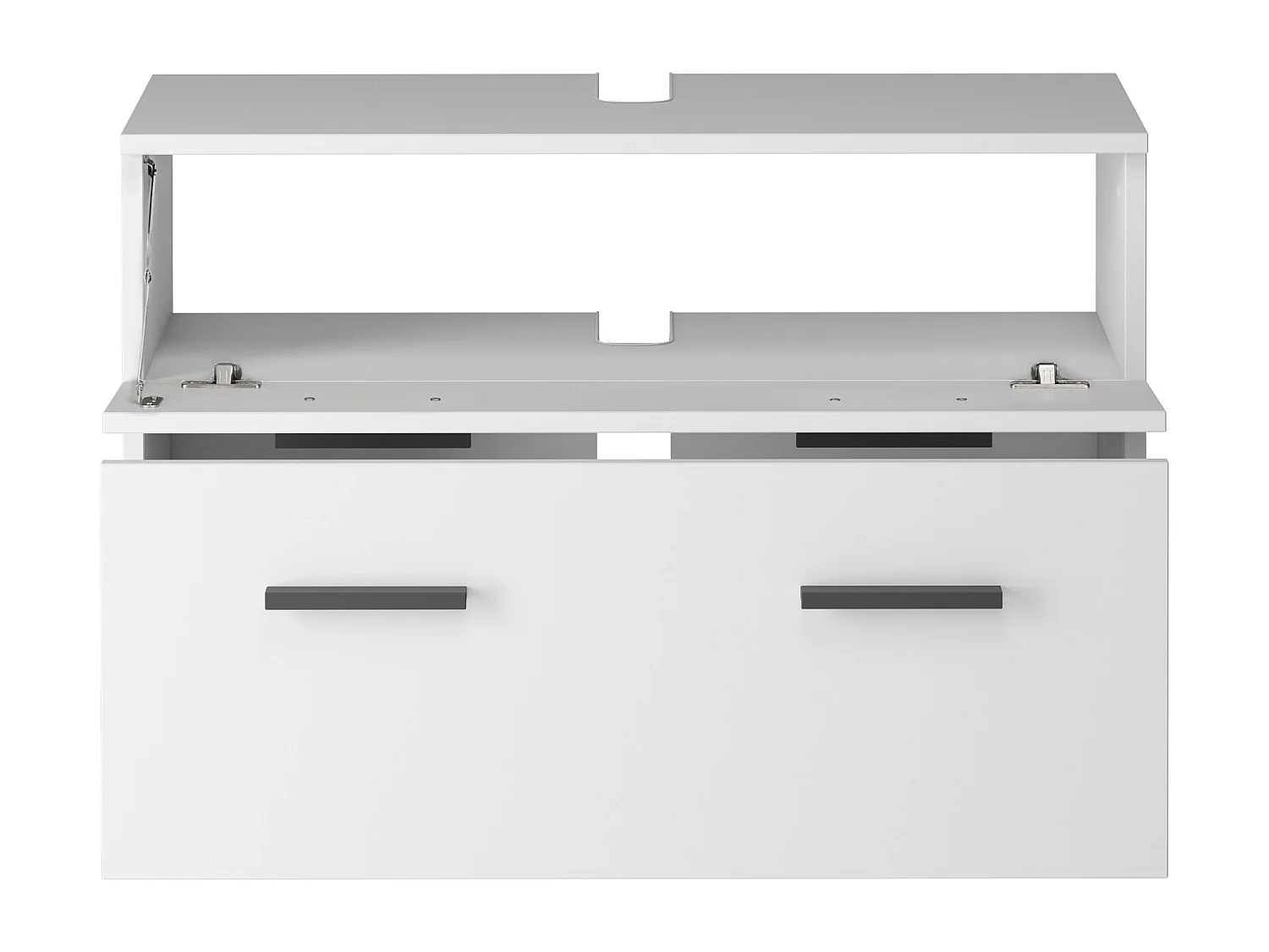 Malika | Meuble évier avec 1 porte à rabat 1 tiroir en blanc anthracite