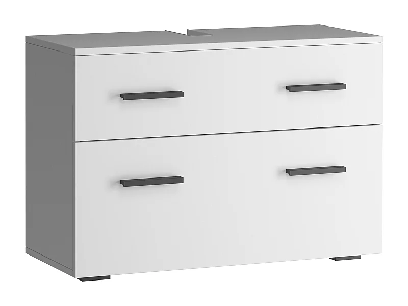 Malika | Meuble évier avec 1 porte à rabat 1 tiroir en blanc anthracite