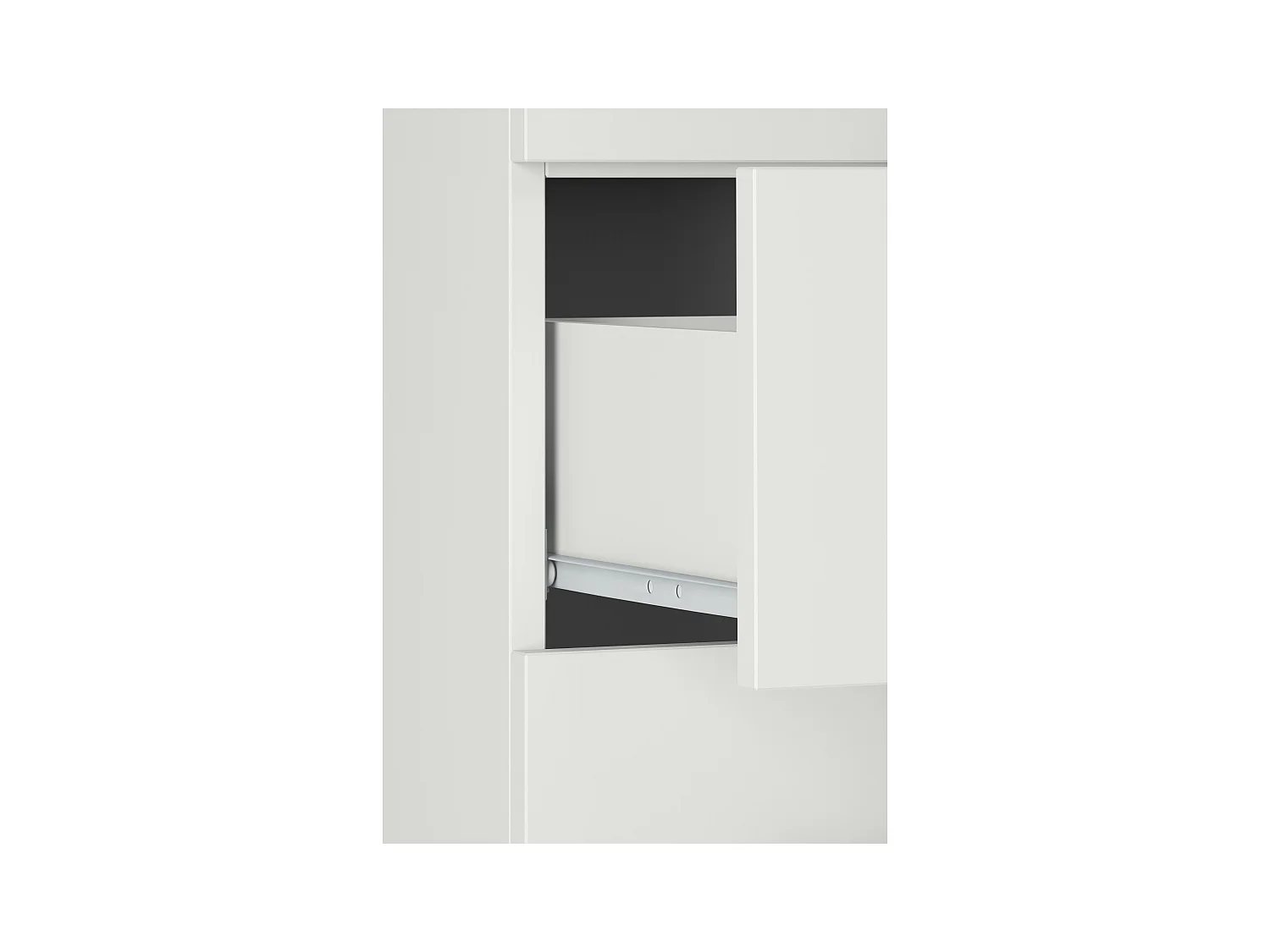 Malika-Badkamerkast met 1 deur 1 lade in antraciet wit