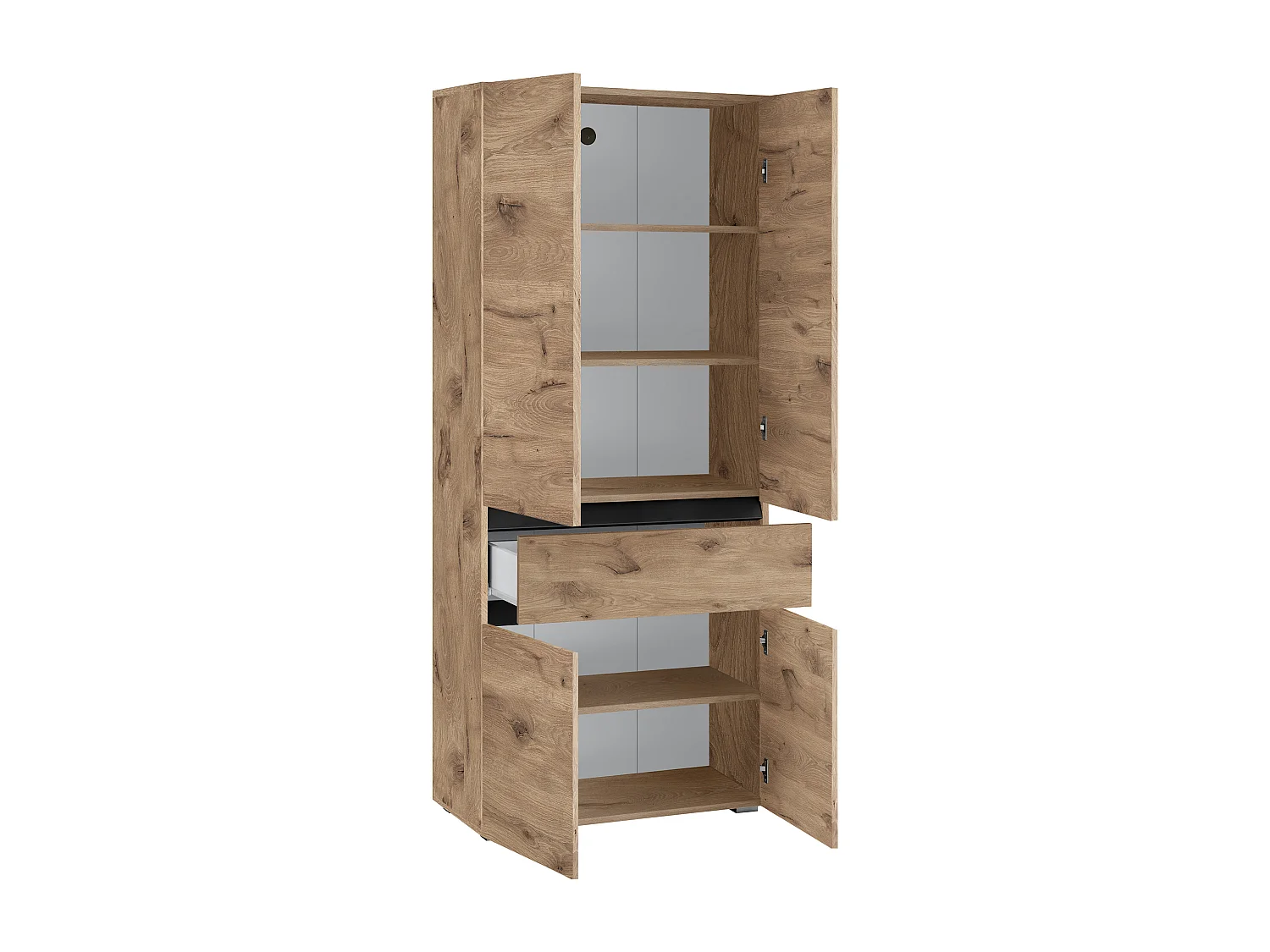 Wisla  | Meuble de salle de bain avec 4 portes et 1 tiroir en aspect chêne