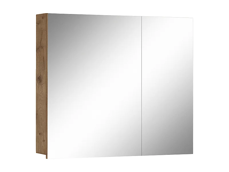 Wisla  | Meuble de toilette mural de salle de bain avec 2 portes en aspect chêne