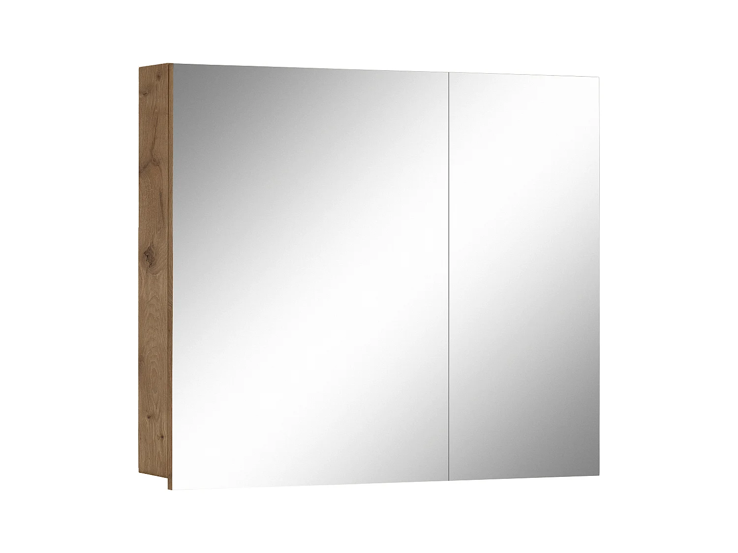 Wisla  | Meuble de toilette mural de salle de bain avec 2 portes en aspect chêne