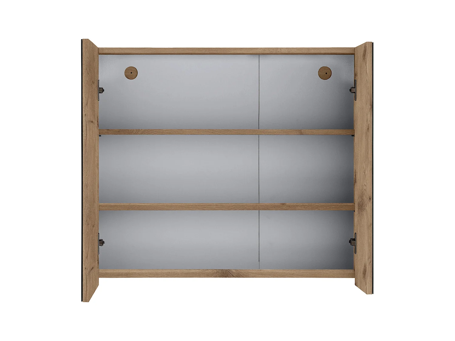 Wisla  | Meuble de toilette mural de salle de bain avec 2 portes en aspect chêne