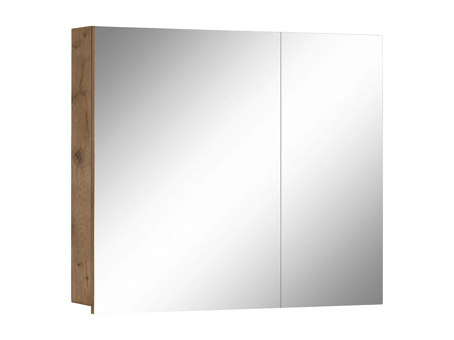 Wisla  | Meuble de toilette mural de salle de bain avec 2 portes en aspect chêne