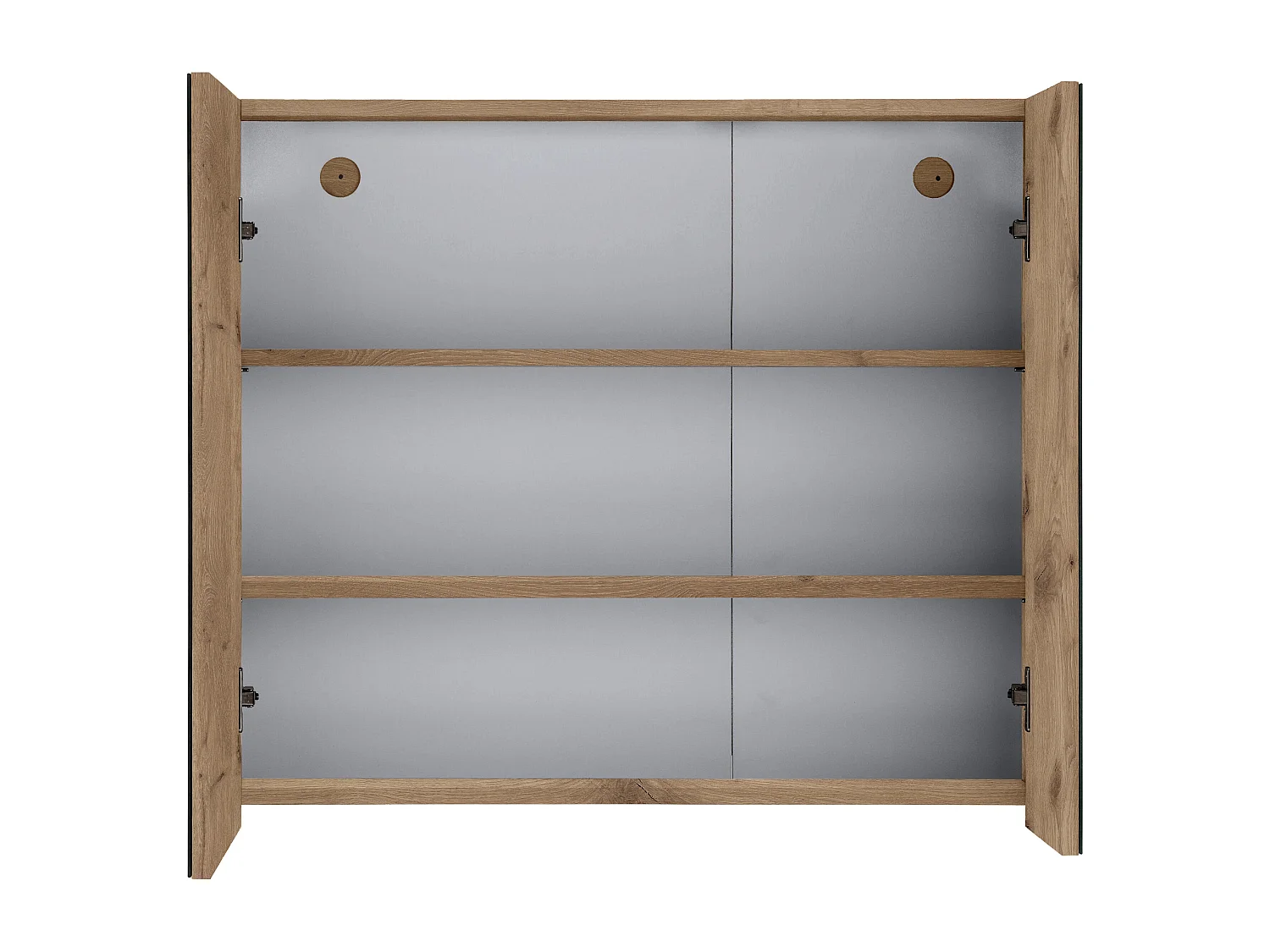 Wisla  | Meuble de toilette mural de salle de bain avec 2 portes en aspect chêne