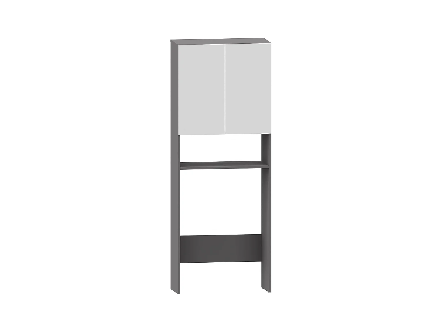 Wisla  | Meuble de salle de bain avec 2 portes 1 étagère en blanc anthracite