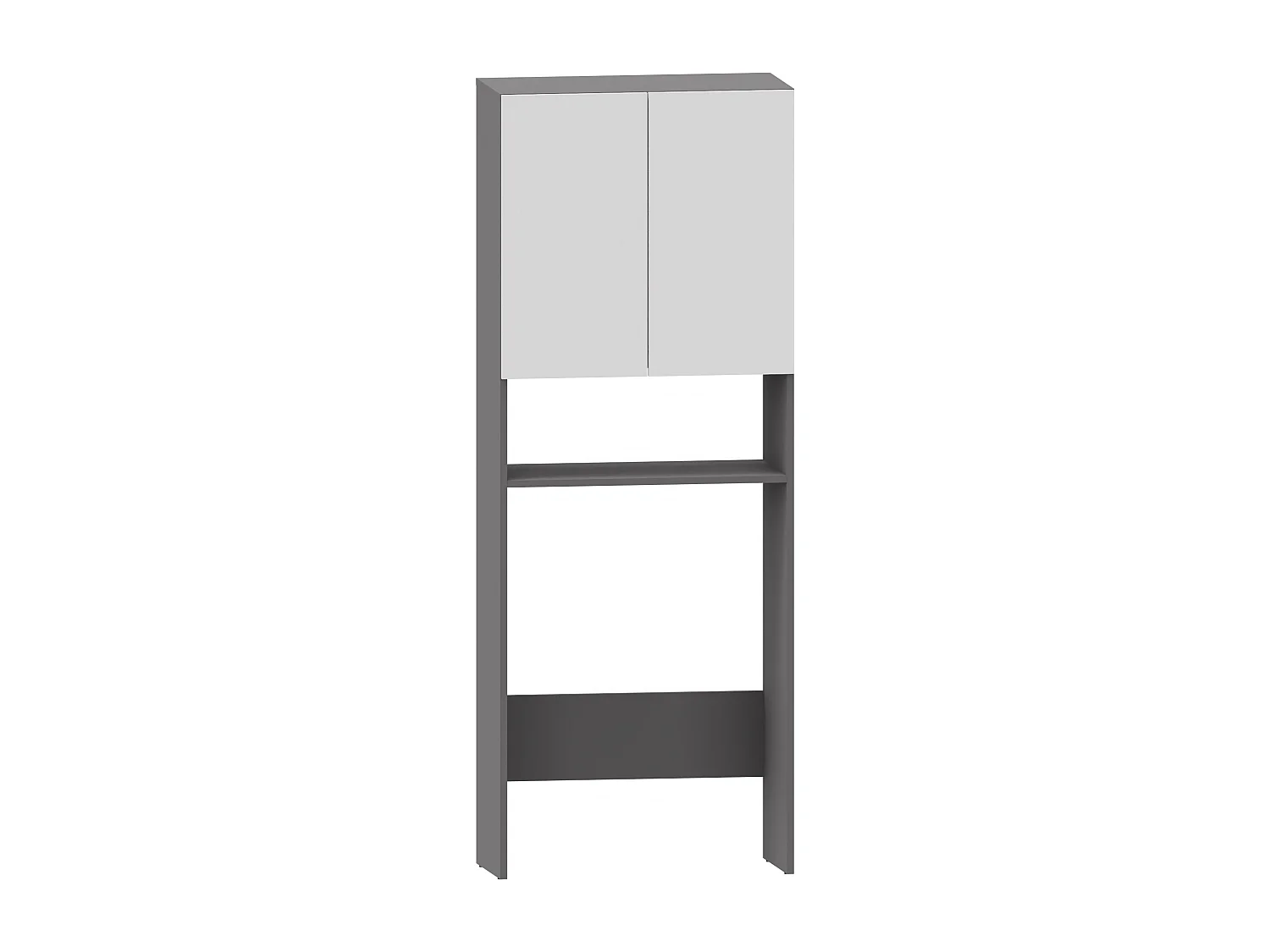 Wisla  | Meuble de salle de bain avec 2 portes 1 étagère en blanc anthracite