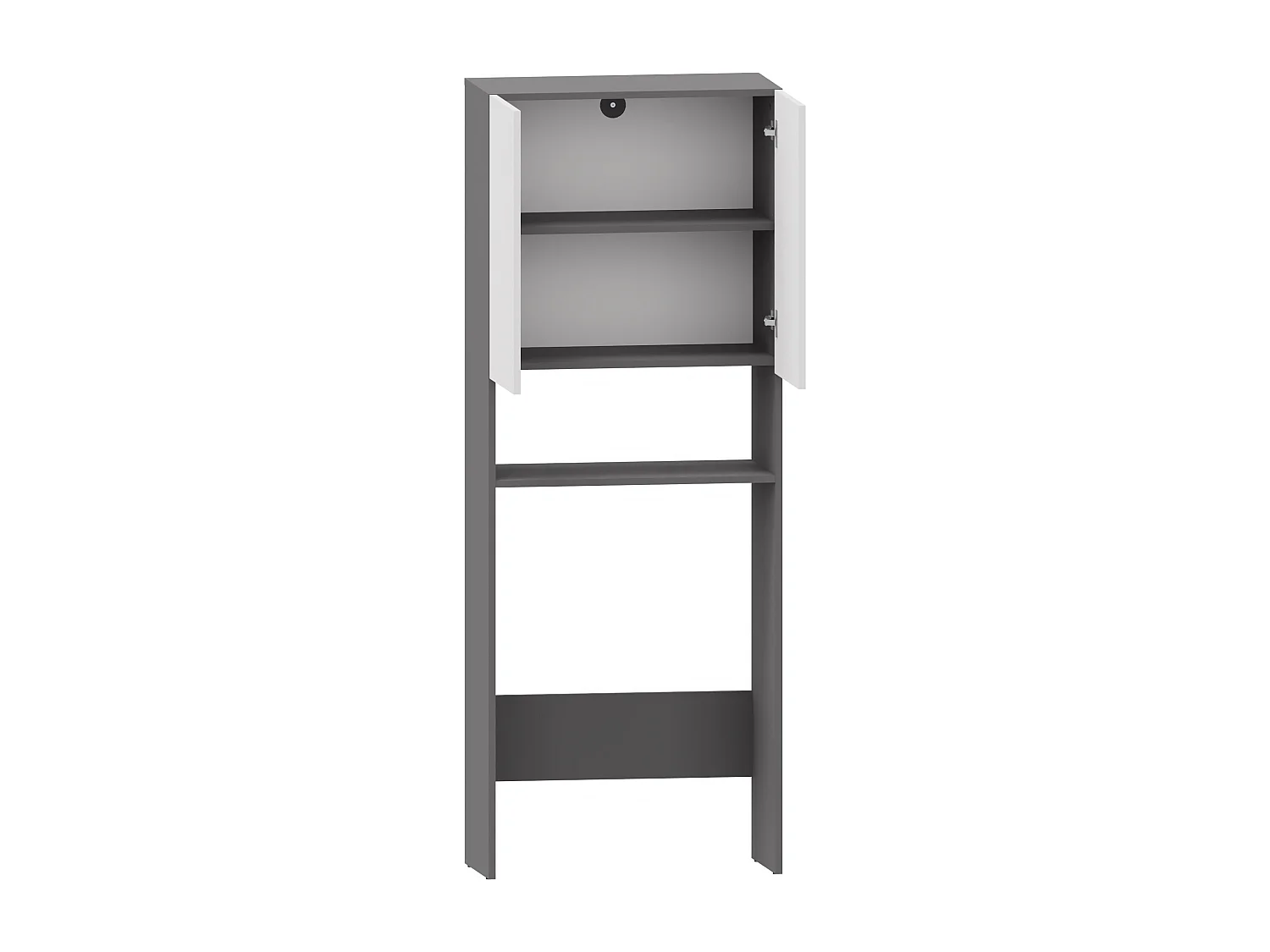 Wisla  | Meuble de salle de bain avec 2 portes 1 étagère en blanc anthracite