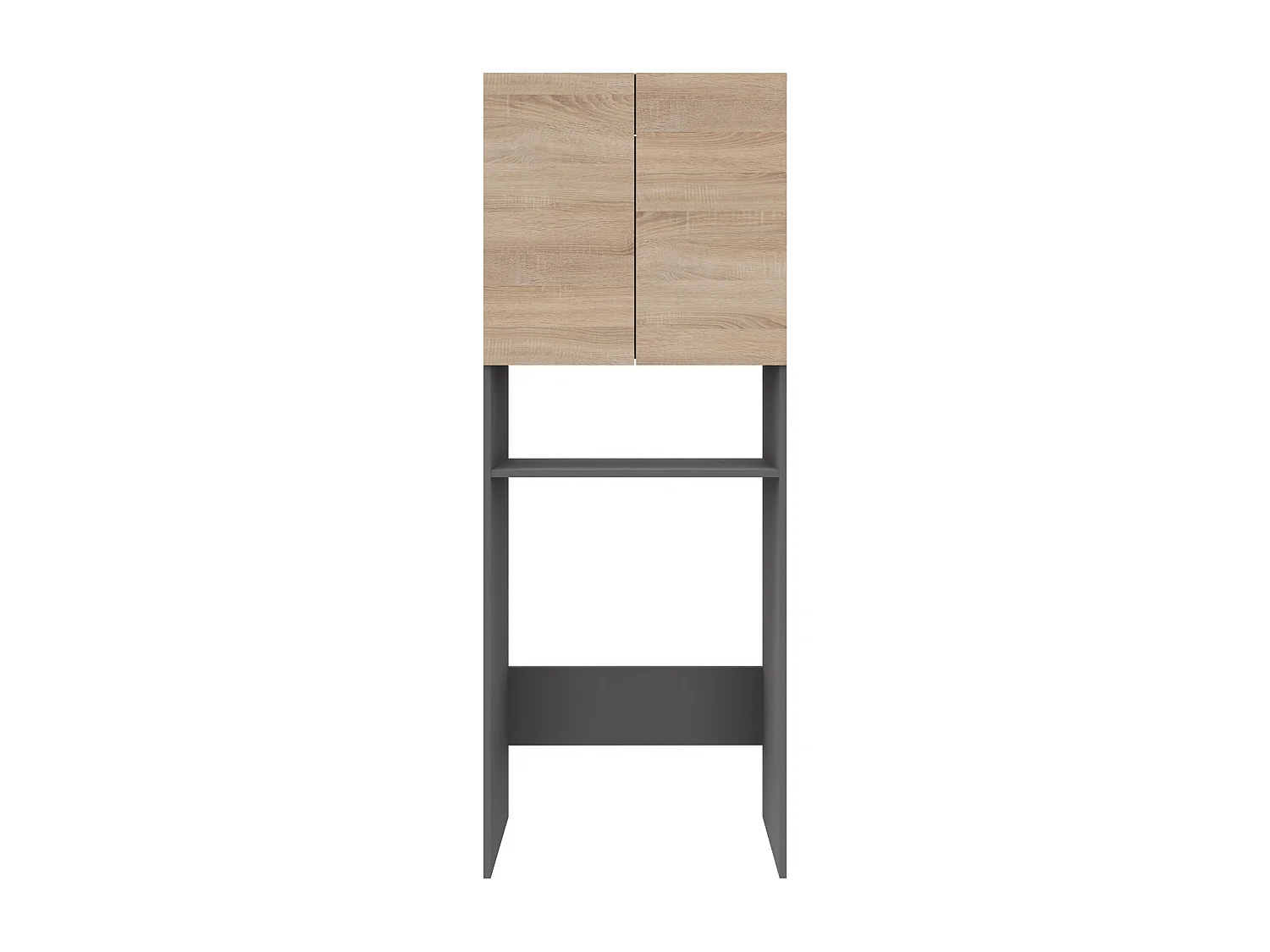 Wisla  | Meuble de salle de bain avec 2 portes 1 étagère en aspect chêne anthracite