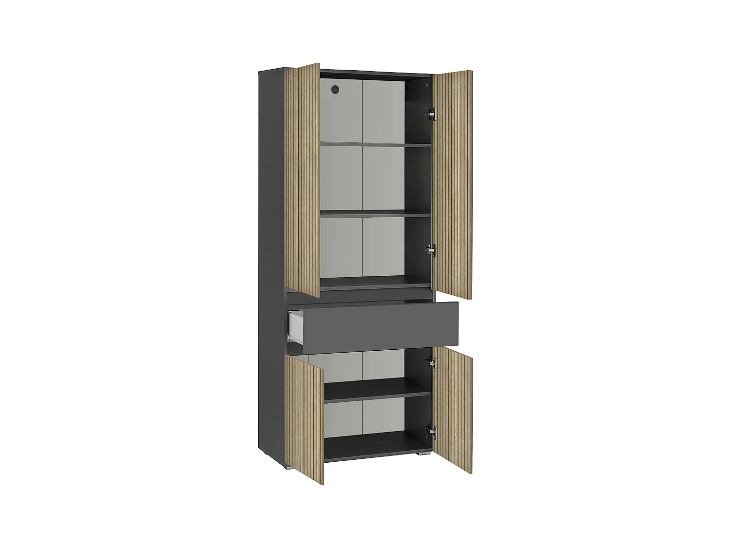 Wisla  | Mueble de baño con 4 puertas en antracita efecto madera