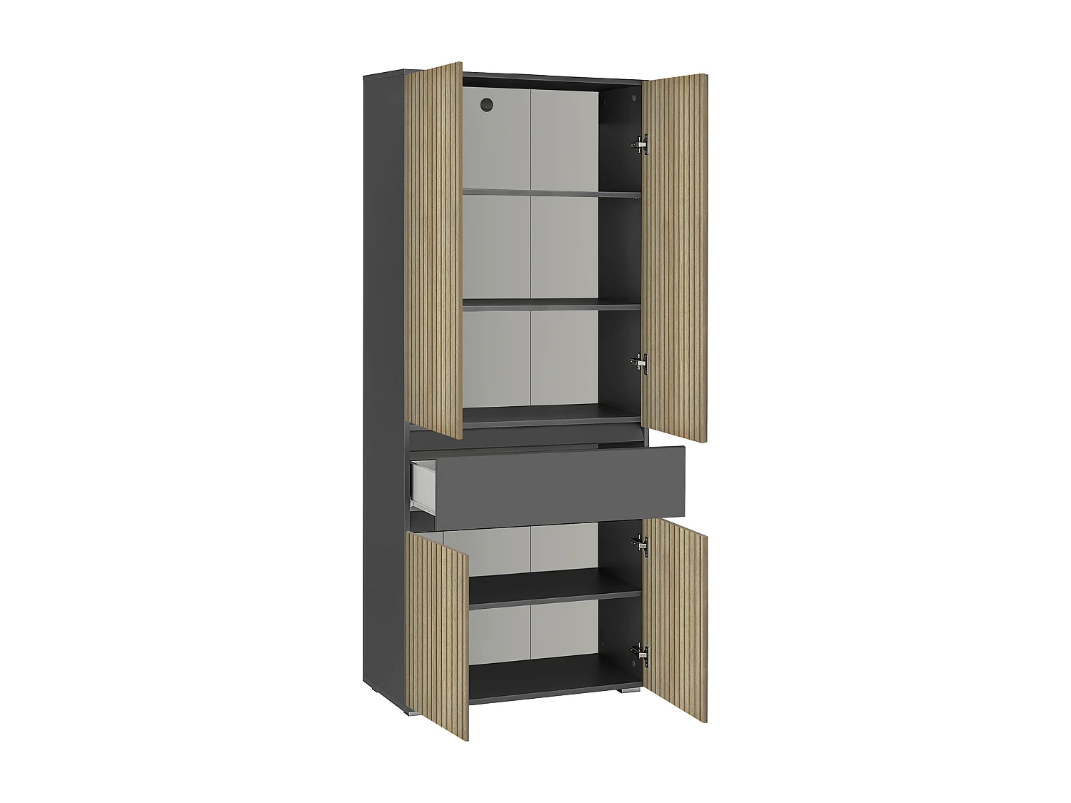 Wisla  | Meuble de salle de bain avec 4 portes en aspect bois anthracite