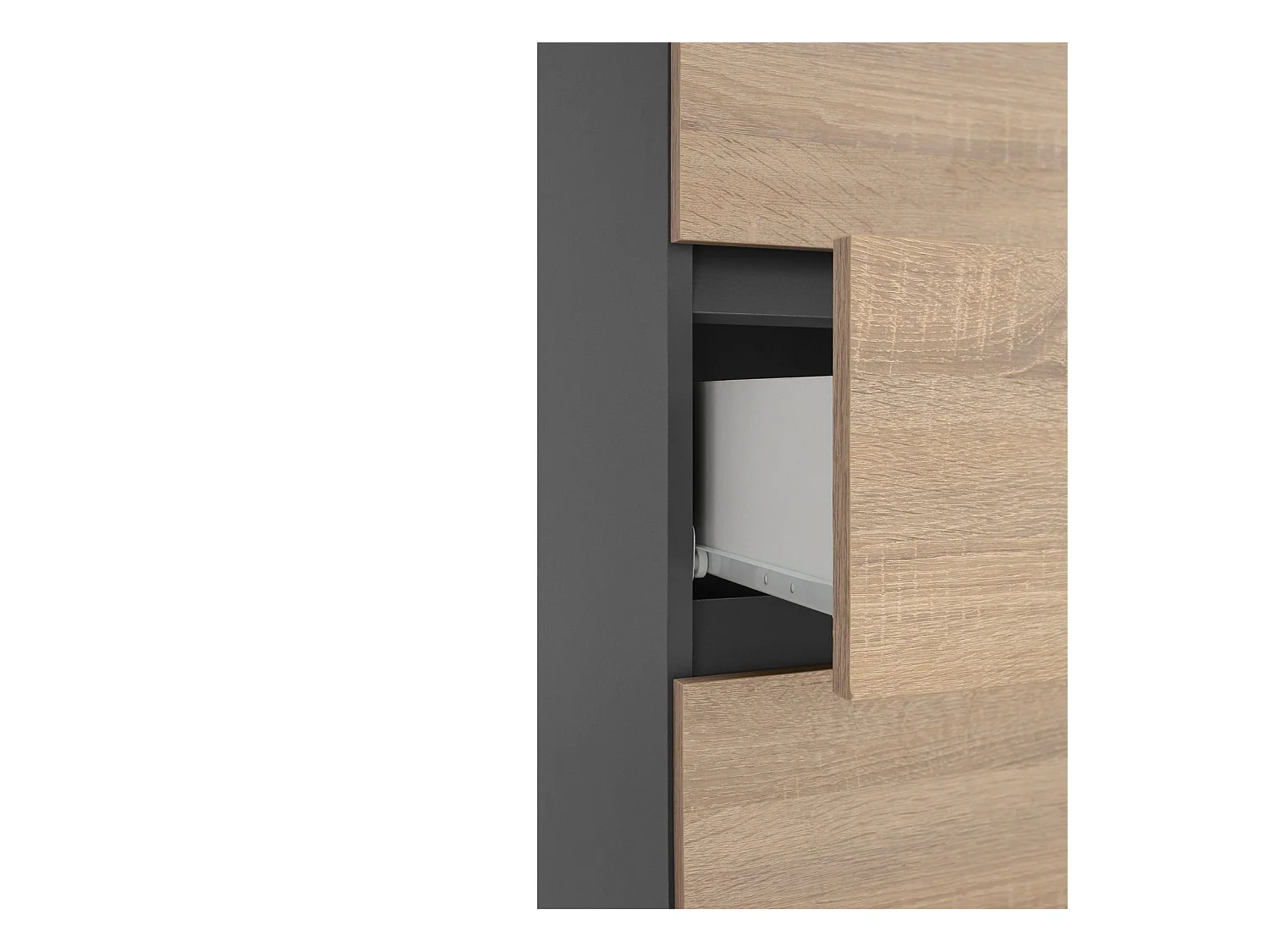 Wisla -Badkamerkast met 4 deuren 1 lade in eiken look antraciet