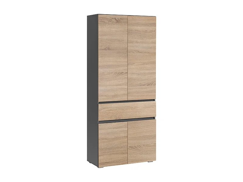 Wisla  | Mobile bagno con 4 ante 1 cassetto in rovere effetto antracite