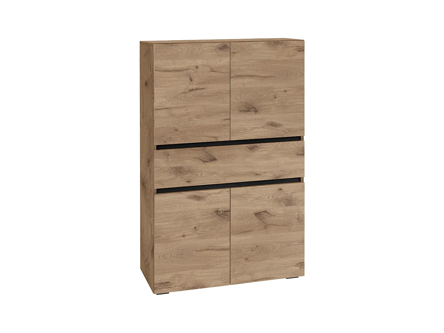 Wisla -Badkamerkast met 4 deuren en 1 lade in eiken look