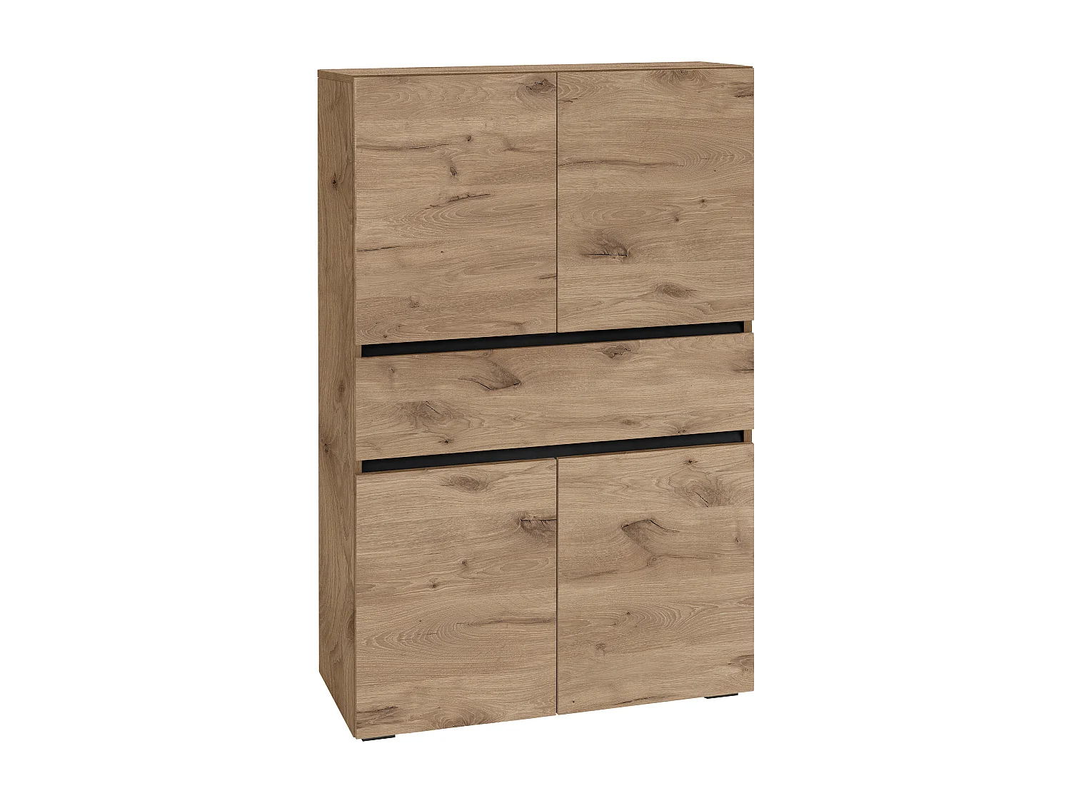 Wisla  | Meuble de salle de bain avec 4 portes et 1 tiroir en aspect chêne