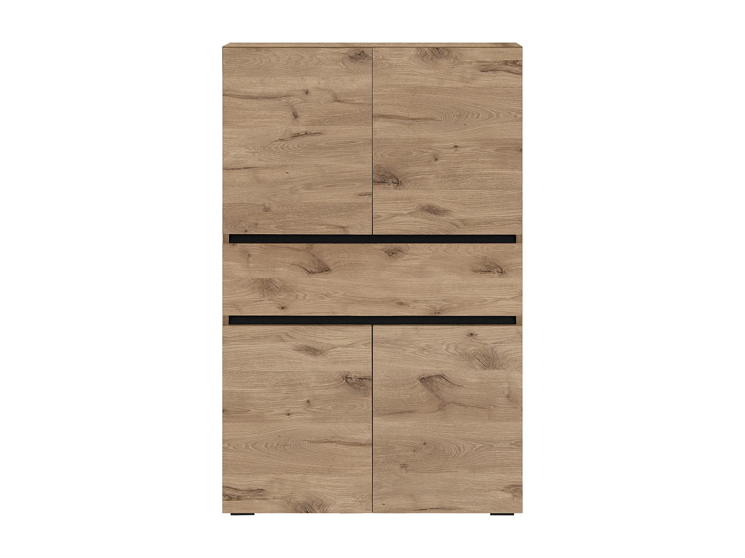 Wisla  | Meuble de salle de bain avec 4 portes et 1 tiroir en aspect chêne