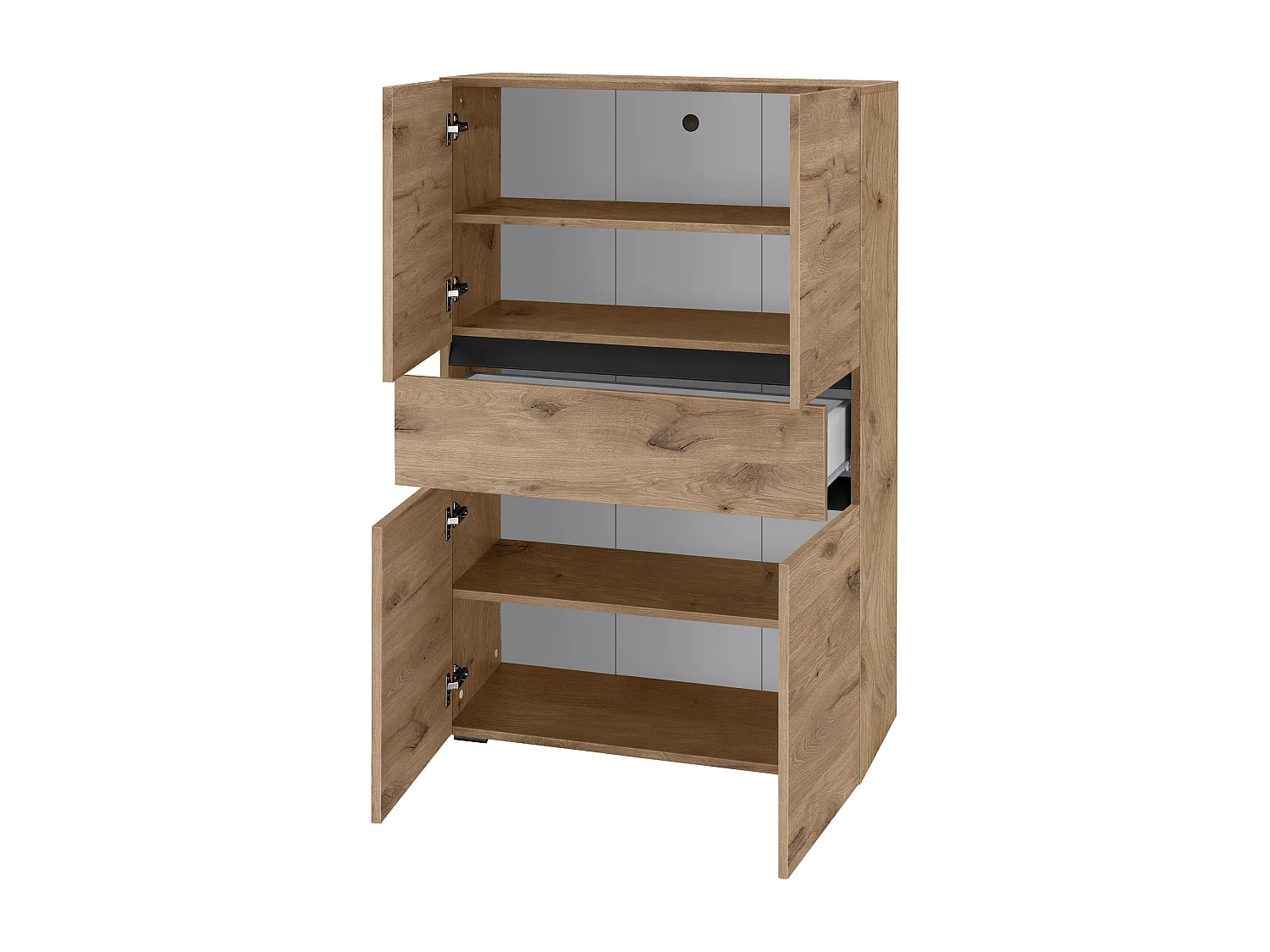 Wisla  | Meuble de salle de bain avec 4 portes et 1 tiroir en aspect chêne