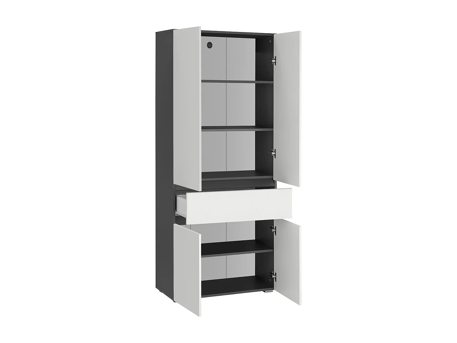 Wisla  | Meuble de salle de bain avec 4 portes 1 tiroir en blanc anthracite