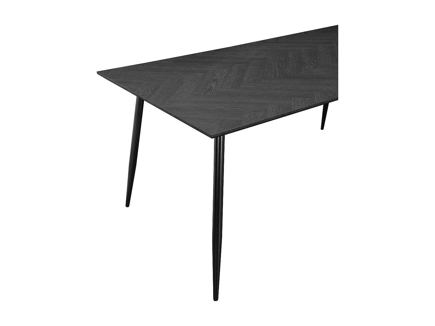 Monza | Table de salle à manger 160 Fishbone Chêne gris noir