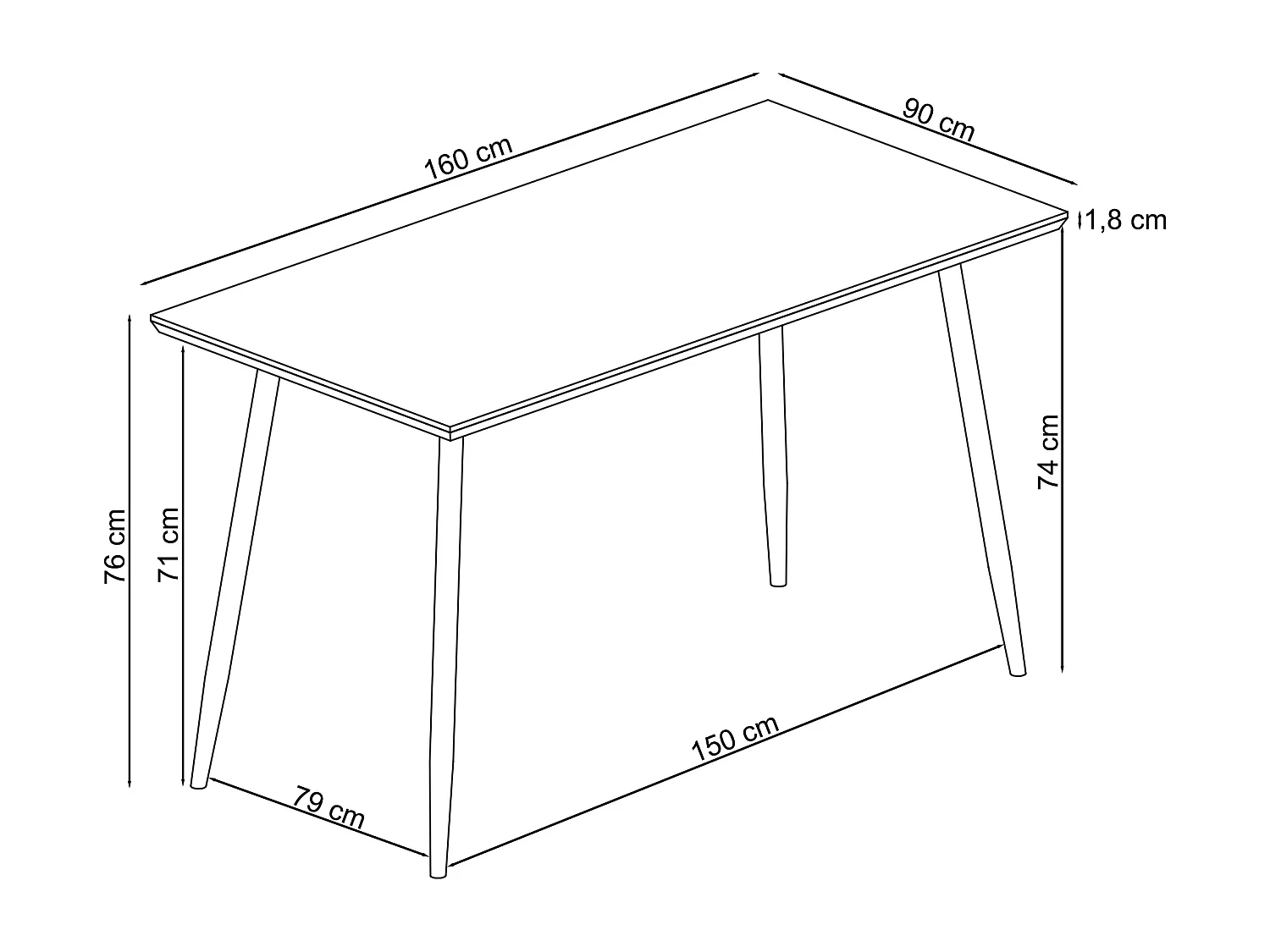 Monza | Table de salle à manger 160 Fishbone Chêne gris noir