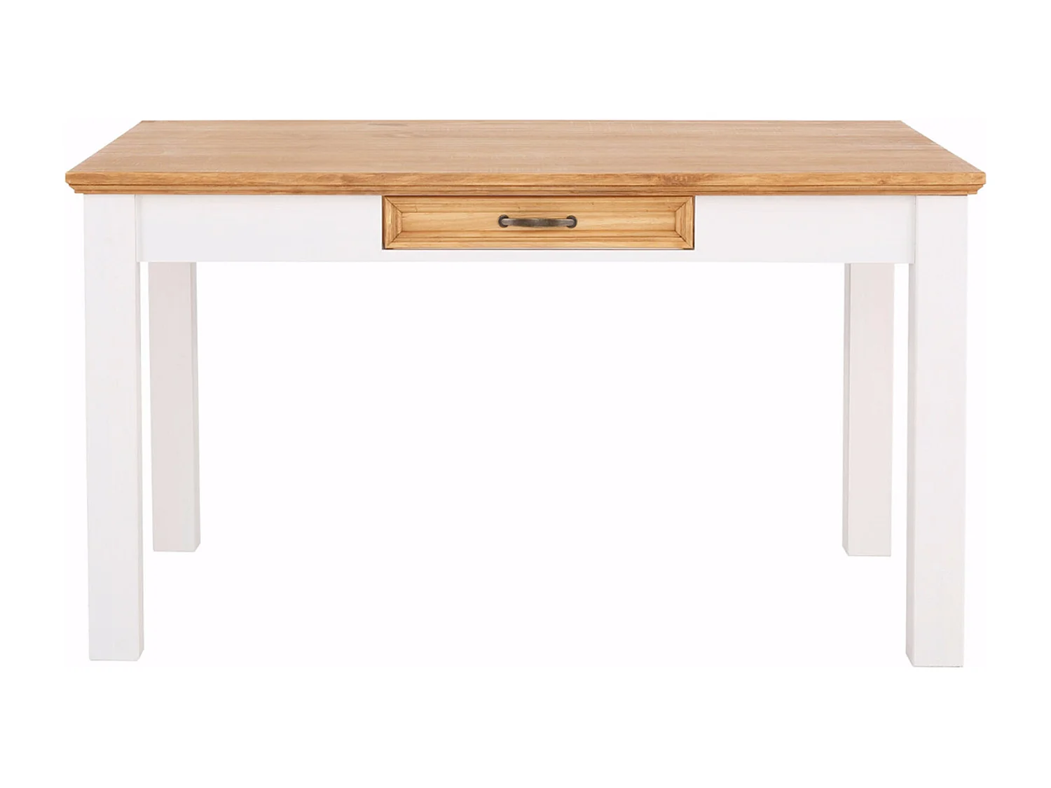 Selma | Table à manger 140 cm avec 1 tiroir en pin blanc