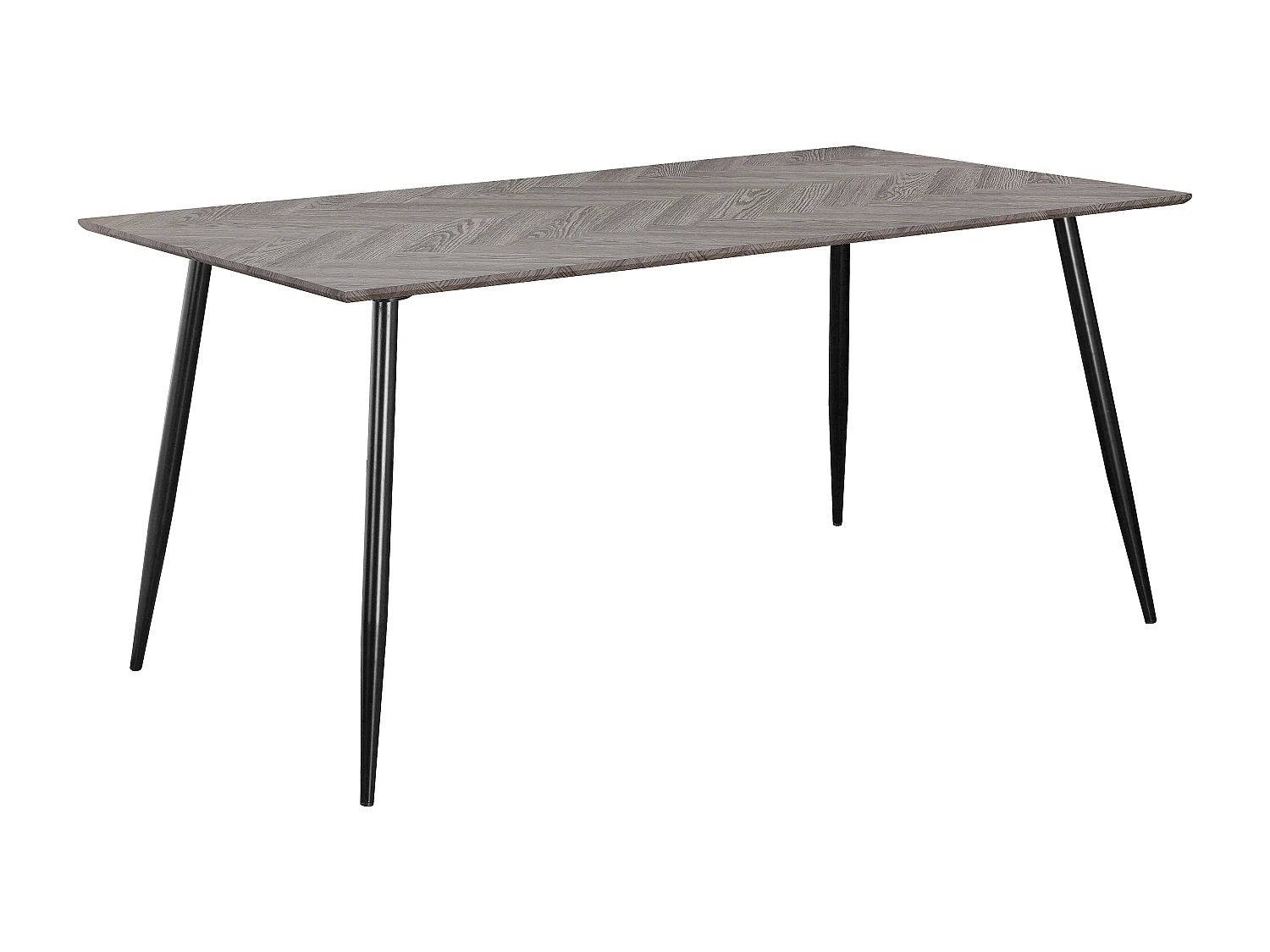 Monza | Table à manger 160 8 personnes Motif en arête de poisson en chêne aspect blanc