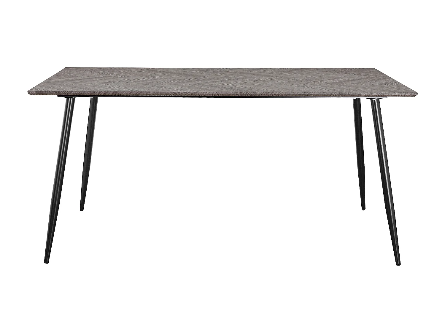 Monza | Table à manger 160 8 personnes Motif en arête de poisson en chêne aspect blanc