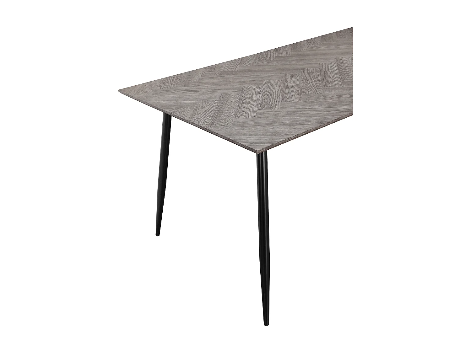 Monza | Table à manger 160 8 personnes Motif en arête de poisson en chêne aspect blanc