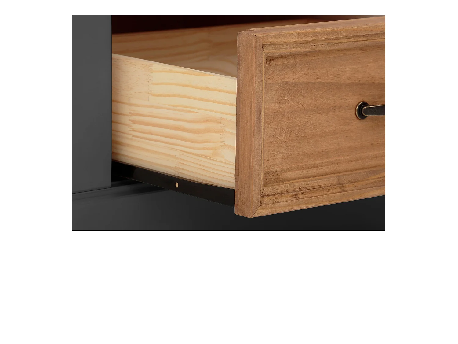 Selma | Buffet avec 5 portes et 4 tiroirs en pin anthracite